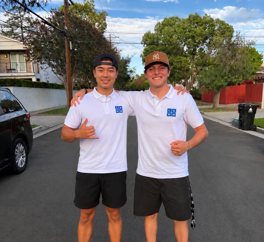 Victor Wu and Micah Fleischman, owners of LA Window Washers